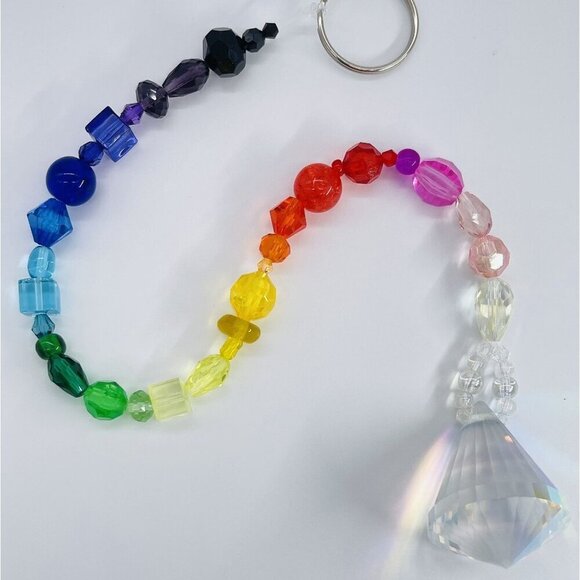 Beaded Suncatcher Rainbow Crystal Prism Hanging Patio Decor Yard Art Tree - Picture 3 of 10
